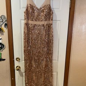Adrianna Papell rose gold dress